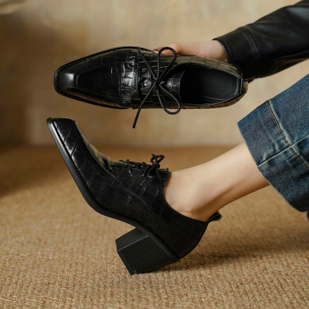 Kadın Ayakkabıları, Gerçek Der - Oxford Lace Up Women incelemesi ve fiyatı